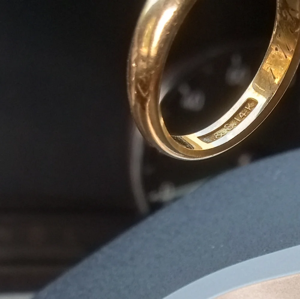 J.R. Wood & Sons Gold Vintage Victorian Wedding Band @ Early 1870's - Size: 9